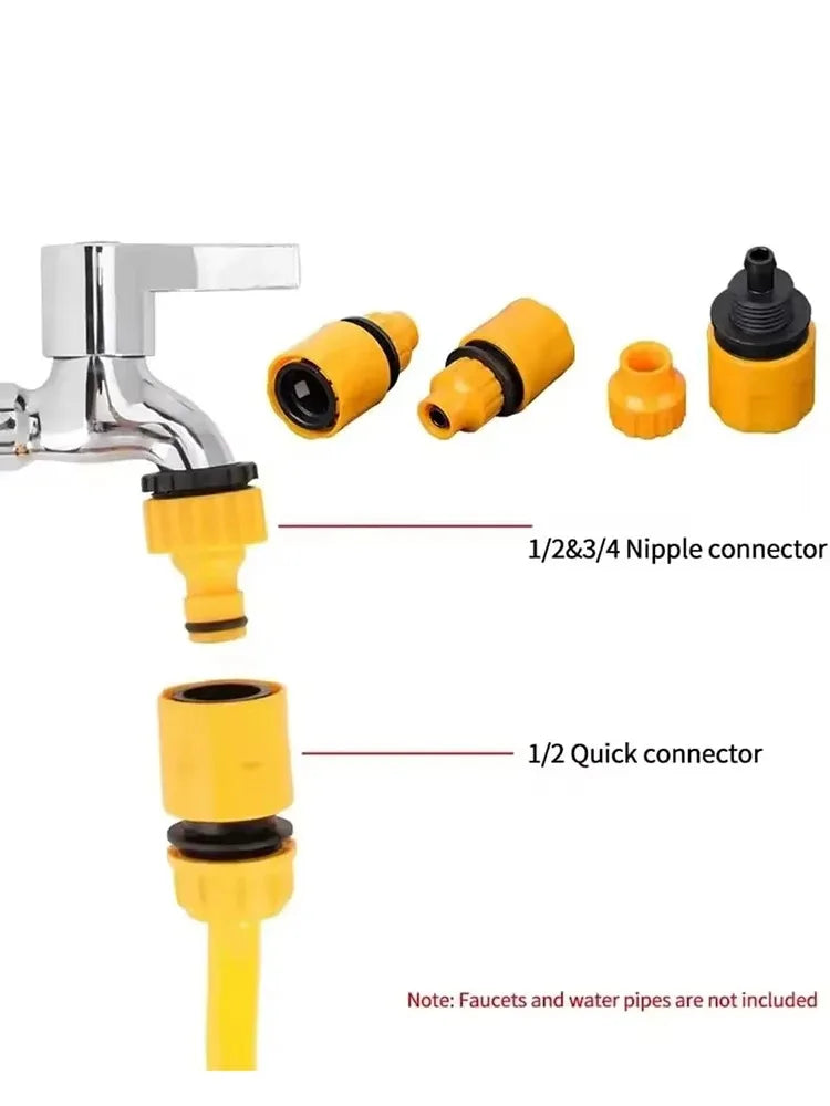 10 conectores rápidos para mangueras de 3/4 y 1/2 pulgada, adaptadores roscados para grifos de agua de jardín y riego.