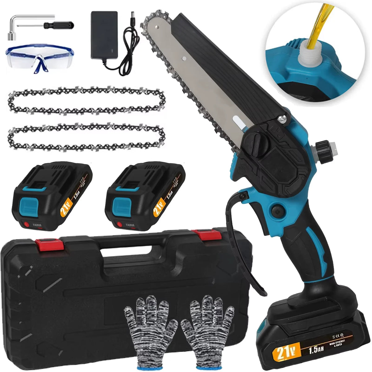 Mini motosierra inalámbrica 6" 550W | Compatible Makita 21V