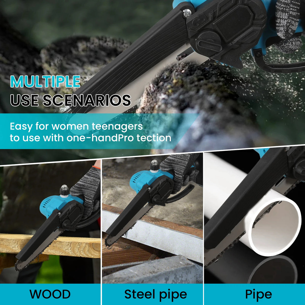 Mini motosierra inalámbrica 6" 550W | Compatible Makita 21V