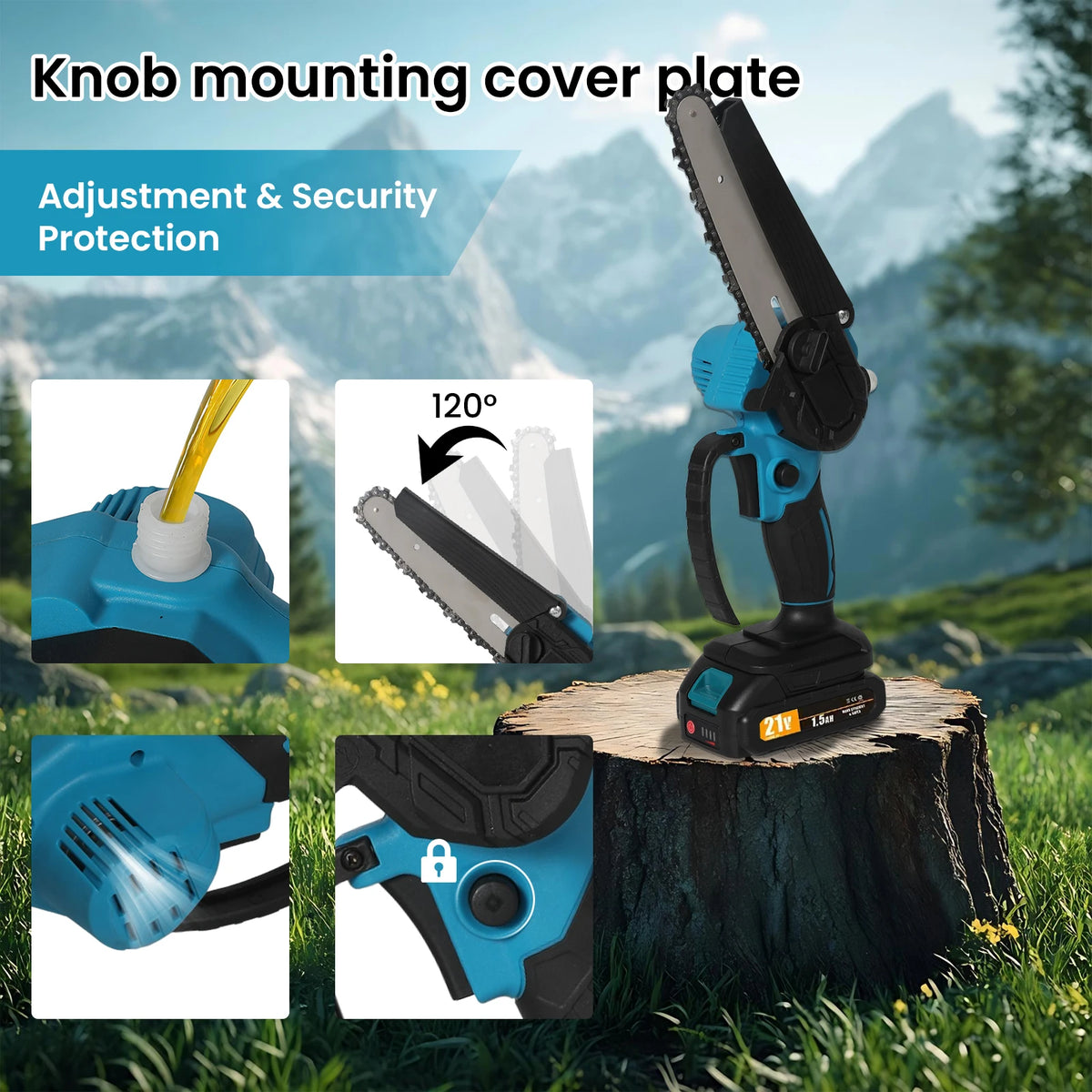 Mini motosierra inalámbrica 6" 550W | Compatible Makita 21V