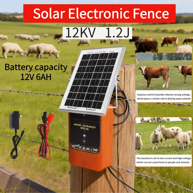 Energizador solar para cerca eléctrica 12 kV | 10 km