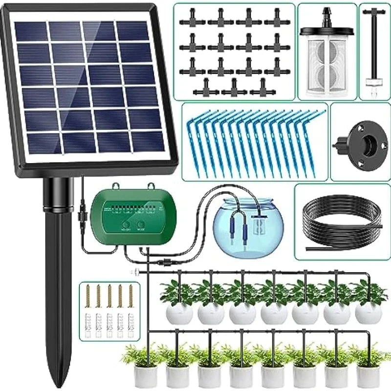 Kit de riego por goteo solar automático | 15 goteros