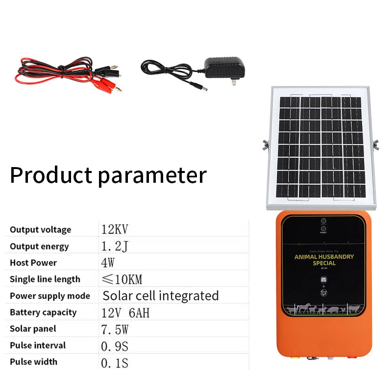 Energizador solar para cerca eléctrica 12 kV | 10 km