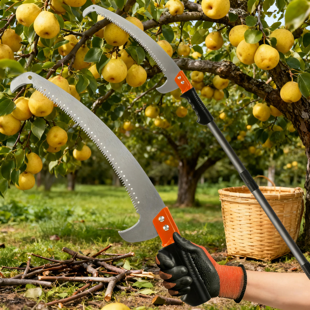 Sierra telescópica para podar árboles y frutales