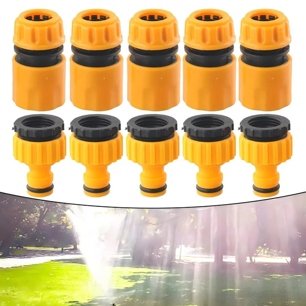 10 conectores rápidos para mangueras de 3/4 y 1/2 pulgada, adaptadores roscados para grifos de agua de jardín y riego.