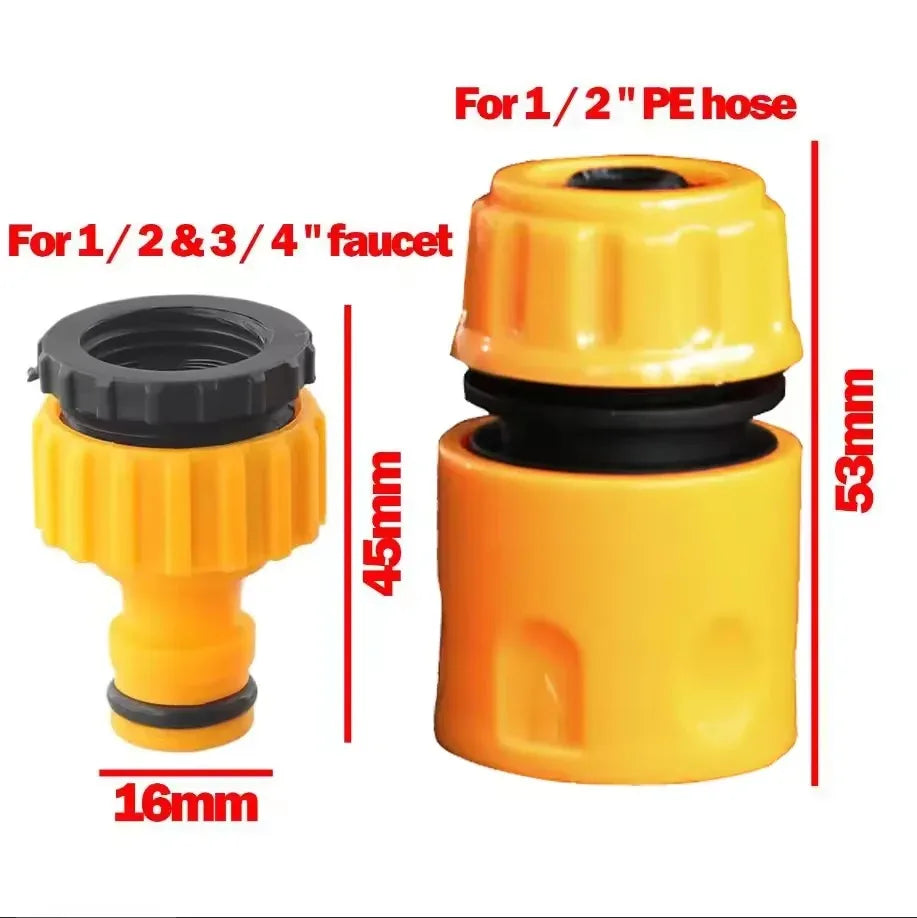10 conectores rápidos para mangueras de 3/4 y 1/2 pulgada, adaptadores roscados para grifos de agua de jardín y riego.